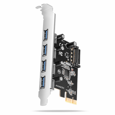 AXAGON PCEU-430RS, PCIe řadič, 4x USB 5Gbps port, SATA na...