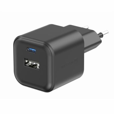 Swissten síťový adaptér gan 1x usb-c 20w pd + 1x usb-a 18...