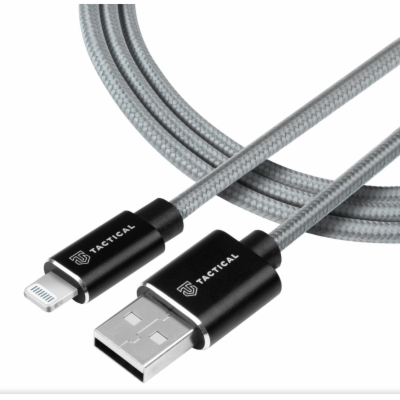 Tactical Fast Rope Aramid Cable USB-A/Lightning MFi 1m Grey