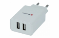 Swissten síťový adaptér smart ic 2x usb 2,1a power bílý (samoprodavač)