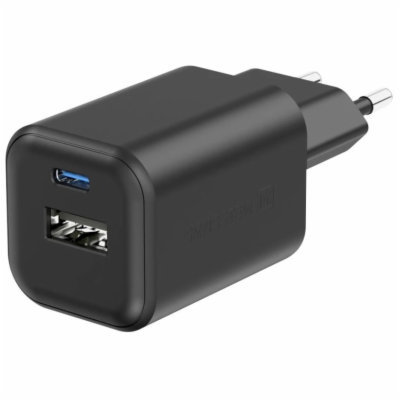 Swissten síťový adaptér gan 1x usb-c 45w pd + 1x usb-a 18...