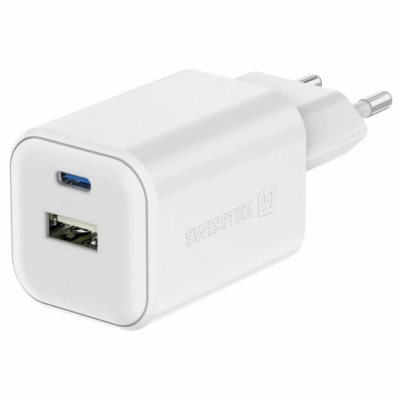 Swissten síťový adaptér gan 1x usb-c 45w pd + 1x usb-a 18...