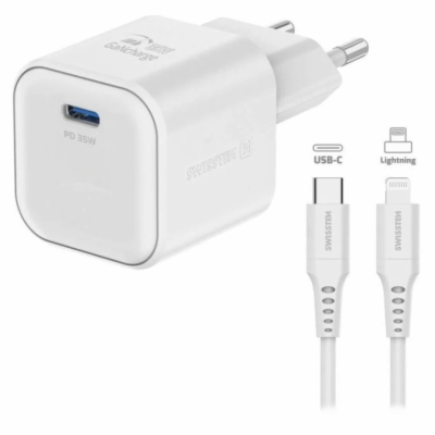 Swissten síťový adaptér gan 1x usb-c 35w power delivery b...