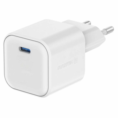 Swissten síťový adaptér gan 1x usb-c 35w power delivery bílý