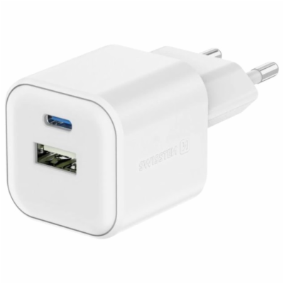 Swissten síťový adaptér gan 1x usb-c 35w pd + 1x usb-a 27...