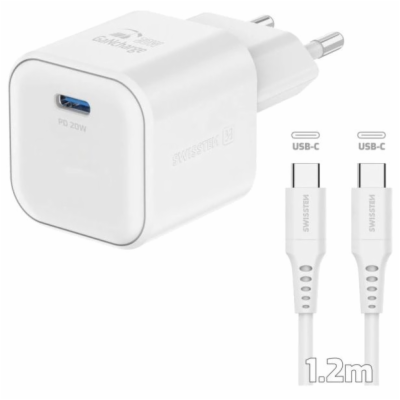 Swissten síťový adaptér gan 1x usb-c 20w power delivery b...