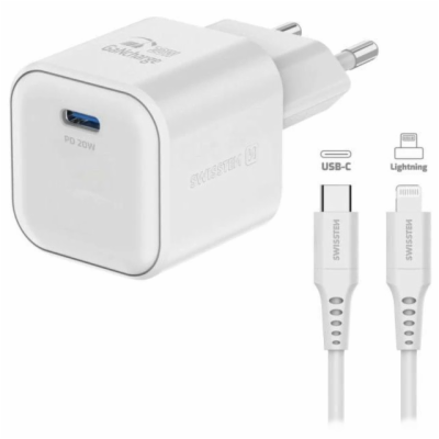 Swissten síťový adaptér gan 1x usb-c 20w power delivery b...