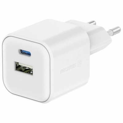 Swissten síťový adaptér 12w 1x usb-c + 1x usb-a  bílý