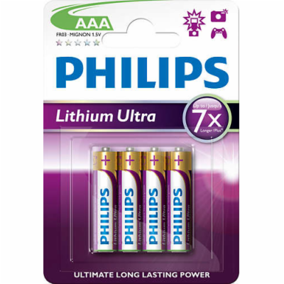 Philips baterie AAA Ultra lithium - 4ks