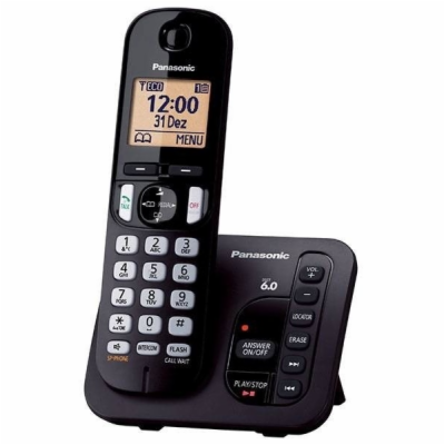 Panasonic KX-TGC220FXB, bezdrát. telefon, černý