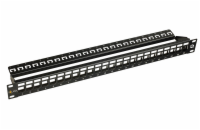 19" modulární neosazený high-density patch panel Solarix 24 portů 0,5U SX24HDM-0-STP-SL-UNI