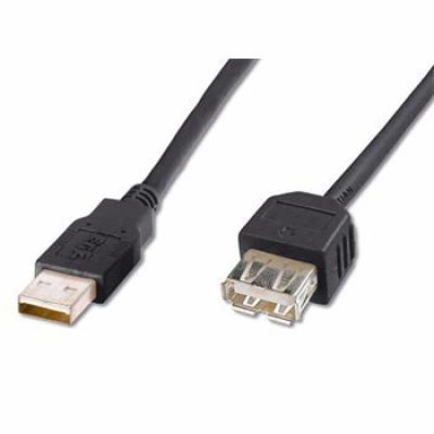 PremiumCord USB 2.0 kabel prodlužovací, A-A, 2m černá