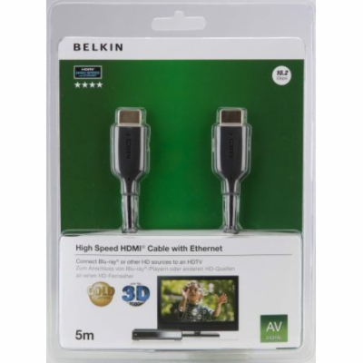 Belkin kabel HDMI HighSpeed 3D s Ethernetem,4K, zlacený - 5m