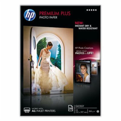 HP Premium Plus Glossy Photo Paper, 20 listů/A4/210 x 297 mm