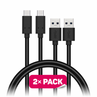 CONNECT IT Wirez USB-C (Type C) - USB, černý, 1 m (2 ks v...