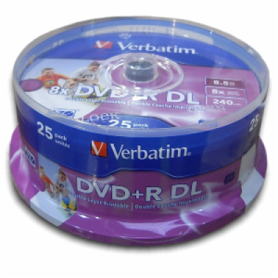 Verbatim DVD+R 8,5GB 8x, Double Layer, AZO, printable, ca...