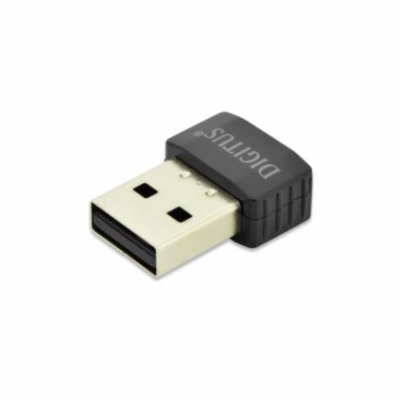 DIGITUS Mini Bezdrátový 11AC USB 2.0 adaptér, 433 Mbp, 2,...