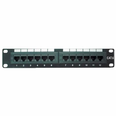 DATACOM Patch panel 10" UTP 12 port CAT6 DUAL 1U BK 