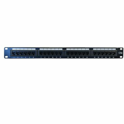 DATACOM Patch panel 19" UTP 24 port CAT5E LSA 1U BK (3x8p)