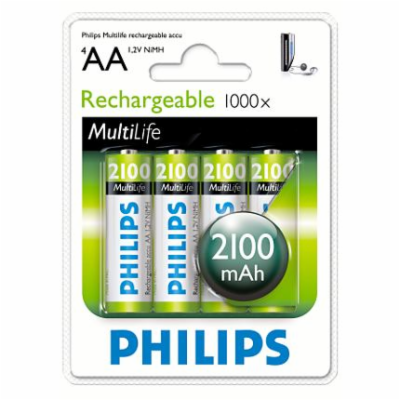 Philips baterie AA 2100mAh MultiLife, NiMh - 4ks