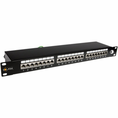 19" patch panel Solarix 24 x RJ45 CAT6 STP černý 1U SX24-...