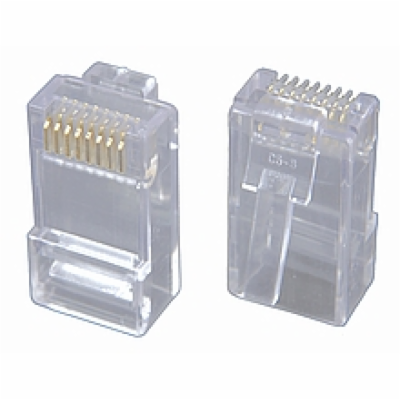 Konektor RJ45 CAT6 UTP 8p8c pro drát,100ks