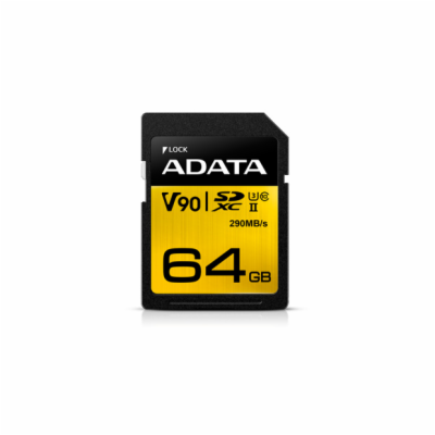 ADATA SDXC 64GB UHS-I U1 ASDX64GUII3CL10-C /290MBps/UHS-I...