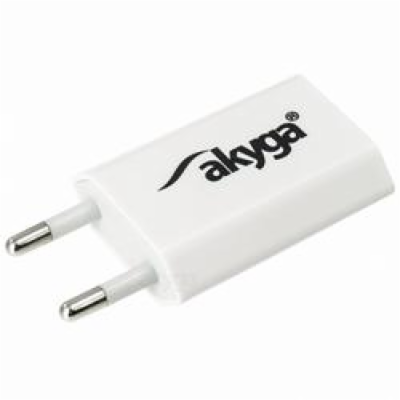 Akyga Síťová USB nabíječka 240V 1000mA 1xUSB bílá