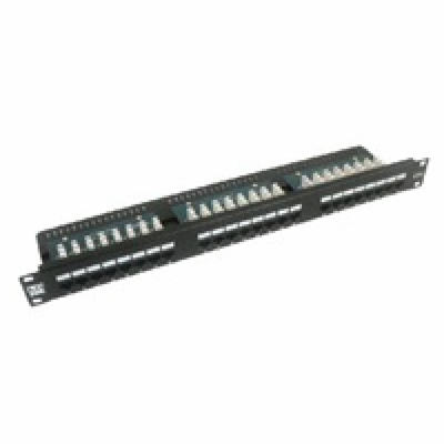 19" Patch panel LYNX 24port, UTP, Cat5E, 30µm, duální svo...