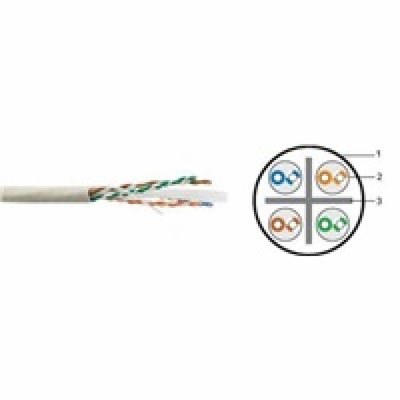 UTP kabel LYNX, Cat6, drát, PVC, Dca, šedý, 305m