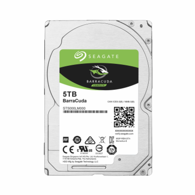 Seagate BarraCuda 2.5" HDD, 5TB, 2.5", SATAIII, 128MB cac...