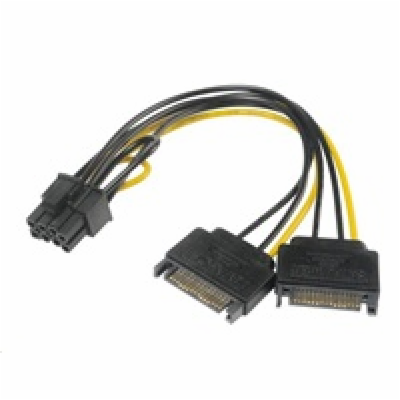 AKASA adaptér napájecí na 6+2pin PCIe (2xSATA male power ...