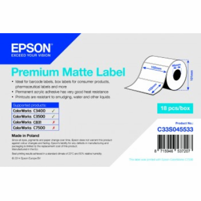 Premium Matte Label -102mm x152mm, 225 labels