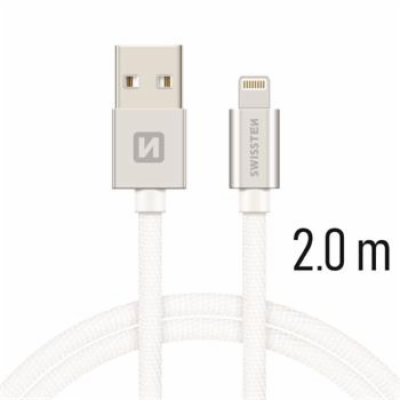 Swissten Datový Kabel Textile Usb / Lightning 2,0 M Stříbrný