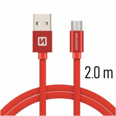 Swissten Datový Kabel Textile Usb / Micro Usb 2,0 M Červený