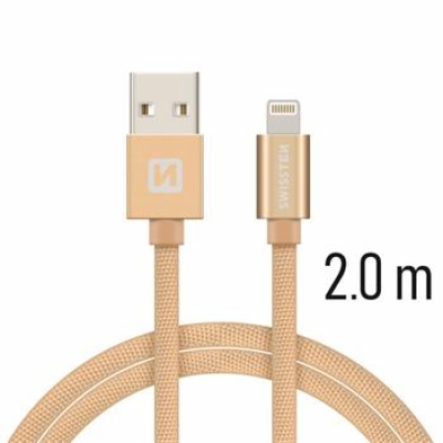 Swissten Datový Kabel Textile Usb / Lightning 2,0 M Zlatý