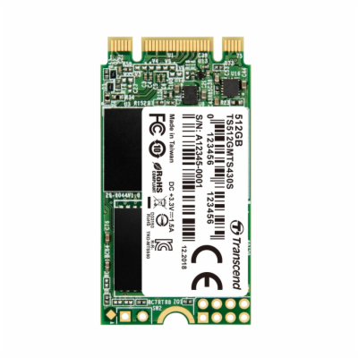 TRANSCEND Industrial SSD MTS430S 512GB, M.2 2242, SATA II...