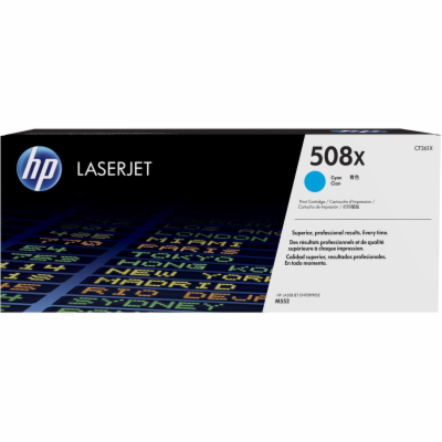 HP 508X High Yield Cyan LJ Toner Cartridge, CF361X (9,500...