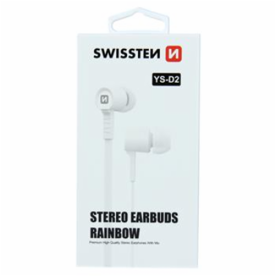 Swissten Sluchátka Earbuds Rainbow Ys-D2 Bílé