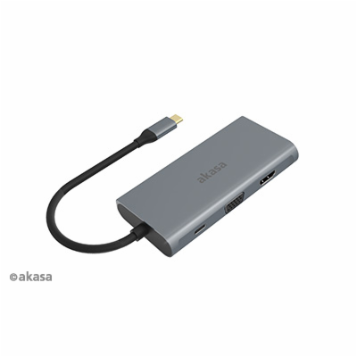 AKASA adaptér USB Type-C 9-in-1 Dock (PD Type-C, HDMI, VG...