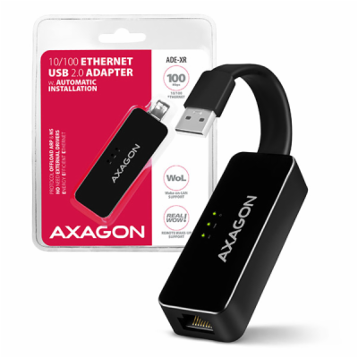 AXAGON ADE-XR, USB 2.0 - Fast Ethernet síťová karta, auto...