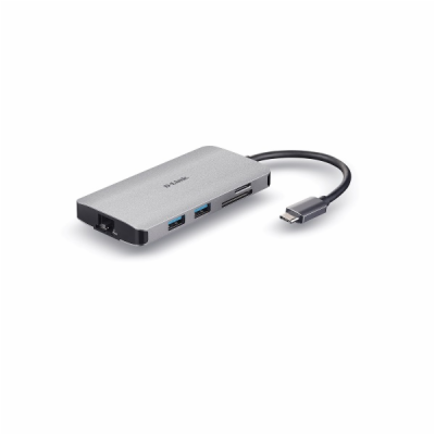 D-Link 8-in-1 USB-C Hub with HDMI/Ethernet/Card Reader/Po...