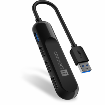 CONNECT IT USB-A hub USB 3.0, externí, ČERNÝ