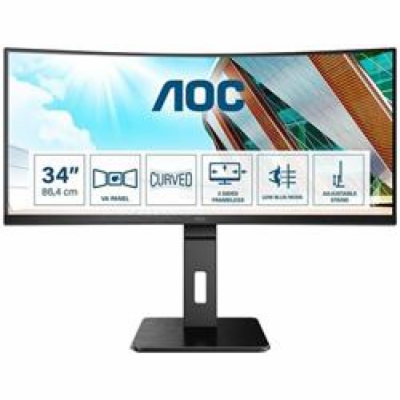 AOC 34" LED CU34P2A / zakřivený/ VA/ 3440x1440@100Hz/ 1ms...