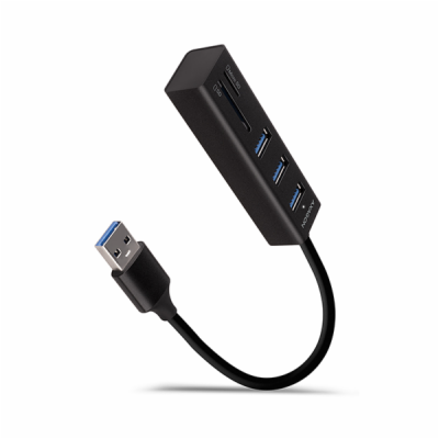 AXAGON HMA-CR3A, USB 3.2 Gen 1 hub, porty 3x USB-A + čteč...