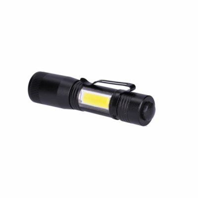 Solight LED kovová svítilna, 150 +60lm, 3W + COB, AA, čer...