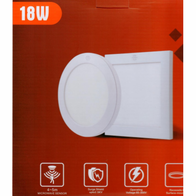 Svítidlo LED přisazené, 18W, 1620lm, 3000-6000K, čtvercov...