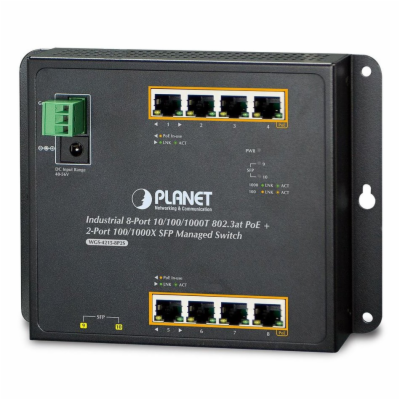 Planet WGS-4215-8P2S plochý L2/L4 switch, 8x1Gb, 2x1Gb SF...