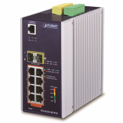 Planet IGS-6325-8UP2S průmyslový L3 switch, 8x1Gb, 2x2.5G...