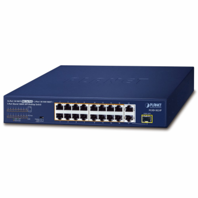 Planet FGSD-1821P PoE switch, 16x100M + 1xGb/SFP, extend ...